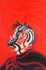 Tony Bevan R.A., Self Portrait (Neck), PC888, Charcoal, pigment and acrylic on canvas
