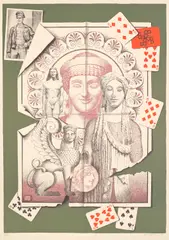 Martin Battersby, Archaic Smile, Lithograph printed in colours
