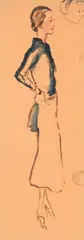 Cecil Beaton, A portrait of the Duchess of Windsor, Watercolour and pencil on paper