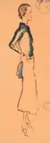 Cecil Beaton, A portrait of the Duchess of Windsor, Watercolour and pencil on paper