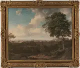 Patrick Nasmyth, In the manner of Nasmyth's Edinburgh from the Braids, in a modern gilt frame, Digital print on canvas
