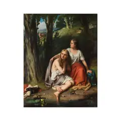 Bastiaan de Poorter, Après la baignade Huile sur panneau, Oil on panel