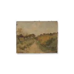 Figure sur un chemin près d'une ferme by Federico Rossano, Oil on panel, offered May 2024