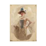 Antoine Calbet, Portrait de femme en tenue costumée, Oil on panel