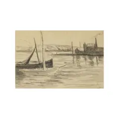 Maximilien Luce, Fusain et estampe, Signé en bas à droite