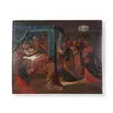 Ecole italienne, La Mort de la Vierge, oil on panel