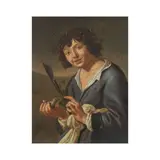 Ecole de Utrecht, Jeune berger avec colombe, oil on panel