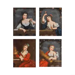 Les Quatre Saisons by Ecole française, a set of four, oil on canvas, sold Nov 2024