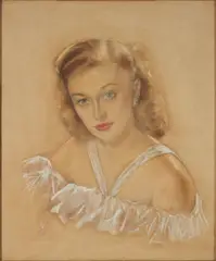 Albert Herter, Portrait of a Girl, Hollywood, pastel and pencil on card