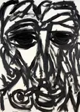 Philippe Visson, Abstract in Black and White, 1972, oil on canvas