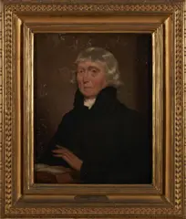 Henry Inman, Portrait of a Minister, attributed on a presentation plaque; titled and attributed on a handwritten label (affixed to the reverse of the frame) oil on canvas mounted to board