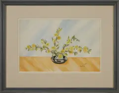 Pasquale, A Vase of Yellow Roses, 1944, Watercolor on paper