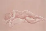 Michael Bergt, Todd Reclining, 1999, 9 3/4" x 14 1/2" sight size, 18 1/4" x 22 3/8" frame size