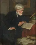Louis Henry Charles Moeller, A Gentleman Reading the Paper, oil on canvas