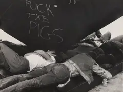 Leon Levinstein, Untitled [teenagers lying on Alamo, Astor Place], 1960s, Gelatin silver print; signed 'Leon Levinstein' in pencil and photographer's stamp in ink on the verso