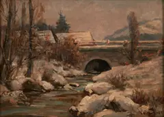 Harry Leith-Ross, Brook in Winter, oil on canvas