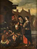 Jan Victors, Market Day with Vendors Selling Chickens, oil on canvas