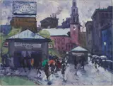 Aiden Lassell Ripley, Park Street Church, Boston, watercolor on paper