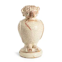 Folk Art Ceramic Owl, Untitled, glazed earthenware