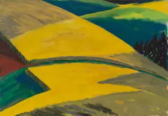 Bernd Zimmer, Felder: Weizen II, 1981, Dispersionsfarbe auf Leinwand