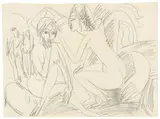 Zwei sitzende Akte by Ernst Ludwig Kirchner, 1913, Bleistift auf Papier, sold Jun 2017