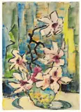 Magnolienblüten by Karl Schmidt-Rottluff, 1968, Aquarell und Tuschpinsel auf Velin, sold Dec 2016