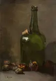 Augustin Théodule Ribot, Die volle Flasche, Öl auf Leinwand auf Holz (parkettiert)