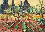 Frühlingsgarten by Karl Schmidt-Rottluff, 1937, Aquarell und Tuschpinsel auf Velin, sold Nov 2014