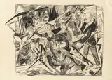 Max Beckmann, Das Martyrium, 1919, Lithographie auf Japan