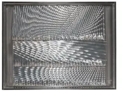 Relief by Heinz Mack, 1969, Dreiteiliges Aluminiumrelief, auf Aluminium montiert, in Rahmen aus Edelstahlblech, sold Jun 2010