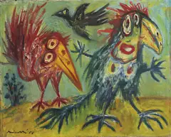 Jiří Načeradský, Birds, 1966, oil on canvas