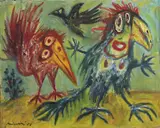 Jiří Načeradský, Birds, 1966, oil on canvas