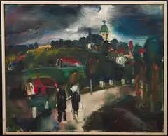 Josef Jira, Church in Jenišovice, 1969, oil on canvas