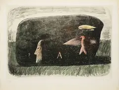 Kamil Lhoták, Boulder with Mysterious Markings, 1967, lithography, paper