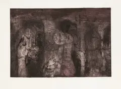 Jiří Anderle, Large Dance (Dance II), 1962, drypoint, collagraph, paper
