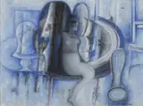 Jindra Husáriková, Lonely, 1970s, mixed media, tempera, cardboard