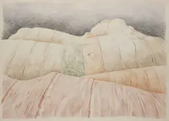 Milan Ressel, Landscape with Hills, 1990, coloured pencils