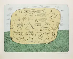 Kamil Lhoták, Stone of Memories, 1987, lithography, paper