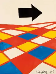 Alexander Calder, The Black Arrow, 1969, Gouache and ink on paper