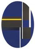 Ilya Bolotowsky, Ellipse With Blacks, Blue, and Yellow, 1979, Acrylic on canvas