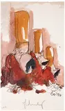 Claes Oldenburg, Fagends Carved in Rock, 1975, 4-color offset lithograph on cream Hammermill Antique cover paper