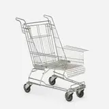 Tom Sachs, Shopping cart chair, c. 1993, chrome-plated steel, rubber, plastic