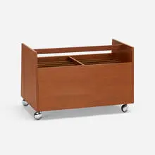 Rolf Hesland, Rolling magazine/record holder, c. 1960, teak