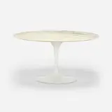 Tulip dining table, model 174W by Eero Saarinen, marble, enameled aluminum, lacquered wood, sold Mar 2022