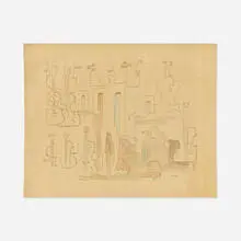 Ruth Sharon, Involvement, 1973, ink and watercolor on silk mat board