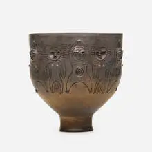 Chalice form by Edwin and Mary Scheier, 1991, glazed stoneware, sold Mar 2022