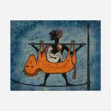 Edwin Scheier, Untitled, c. 1964, woodcut and watercolor on Japanese paper