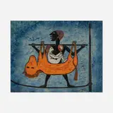 Edwin Scheier, Untitled, c. 1964, woodcut and watercolor on Japanese paper