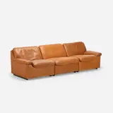 De Sede, Sofa, c. 1980, leather, enameled wood