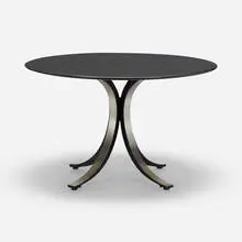 T69 table by Osvaldo Borsani and Eugenio Gerli, 1963, lacquered wood, stainless steel, sold Mar 2022